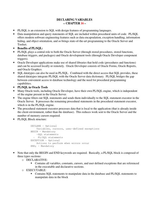 Image result for Declaring PL/SQL Variables