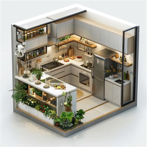 Image result for 3D Kitchen Layout Blueprint