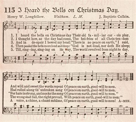 Vintage Printable Christmas Carol Sheet Music PDF Traditional Advent ...