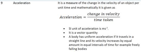 Image result for Physics Formulas for Class 9