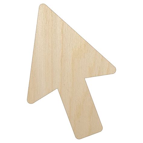 Computer Mouse Arrow Unfinished Wood Shape Piece Cutout for DIY Craft ...