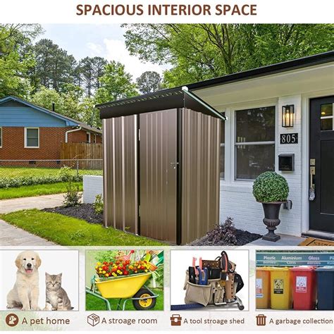 Buy Waleaf Outdoor 5' x 3' Storage Metal Shed, Steel Garden Shed with ...