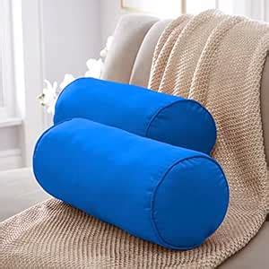 ANICOZ Velvet Round Diwan Pillow Set Soft & Shiny Bolster Pillow, 24 X ...