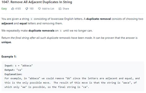 Image result for Remove Duplicates LeetCode String