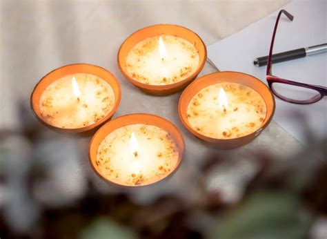 Buy Sustainable Lemongrass Terracotta Diyas -Set of 4 on Brown Living™