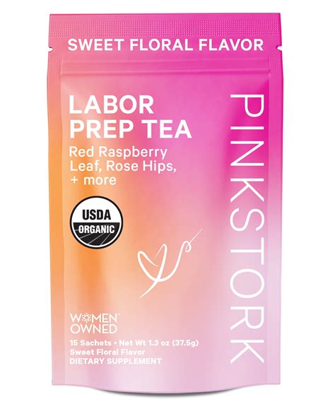 Pink Stork Labor Prep Tea, Organic Red Raspberry Leaf Tea with ...