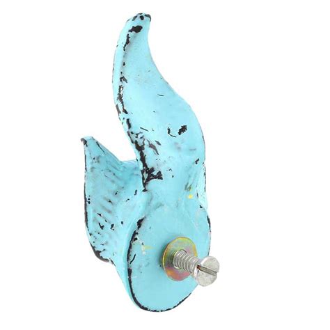 Turquoise Fox Face Distressed Iron Cabinet Knobs
