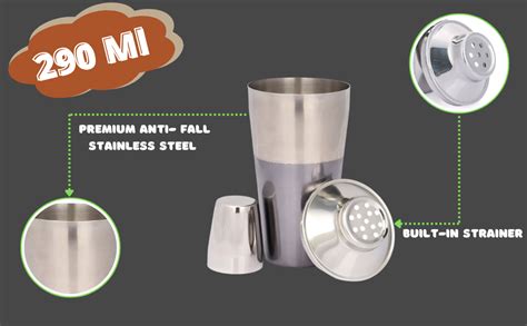 Buy Urban Snackers Stainless Steel 2 Tone Cocktail Shaker, Silver ...