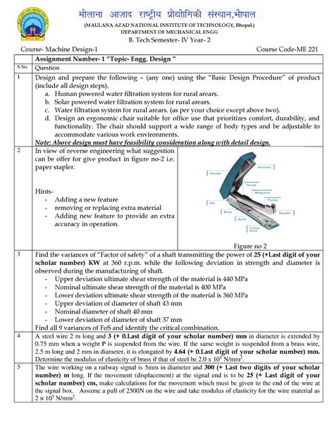Assignment - 1 of Engg Design and simple stress and starin Copy ...