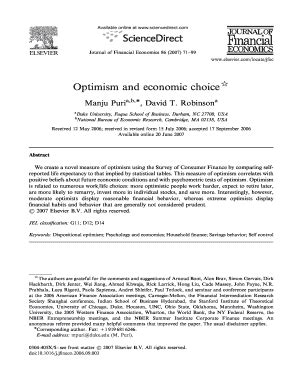 Fillable Online faculty fuqua duke Optimism and economic choice$ Fax ...