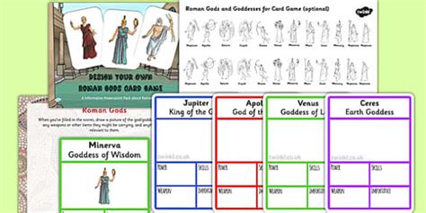 Roman Gods Card Game Task Setter Powerpoint (teacher made)