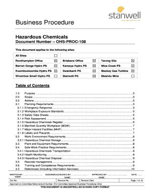 Fillable Online Document Number OHS-PROC-108 Fax Email Print - pdfFiller