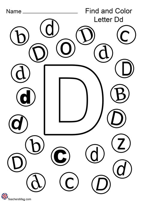 Letter D Coloring Pages Preschool