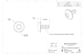M2 X 4.5mm Plastic Thread Forming Screw Zinc Plated Steel Pan Washer ...