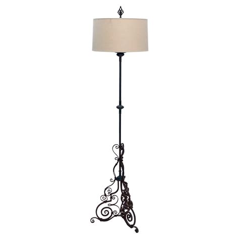 Mid Century Wrought Iron Three Cone Multicolor Floor Lamp at 1stDibs