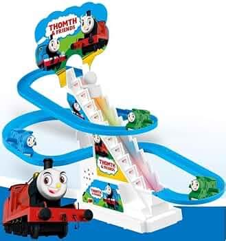 TEC TAVAKKAL Thomas Train Slide Toy Set, Funny Automatic Stair-Climbing ...