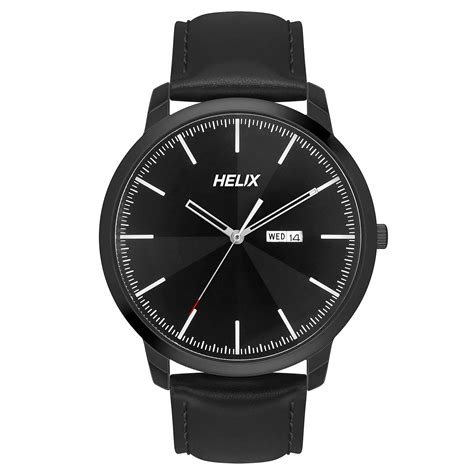 Helix by Timex Analog Watch for Man with Black Round Dial & Black ...