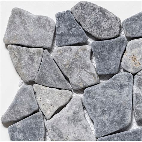 Tile Connection (Sample) Fit Mosaic Grey 4-in x 6-in Tumbled Marble ...