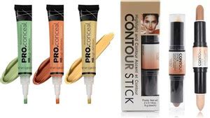 SHEFFO Full Coverage pro Concealer Oil Free& Contour Stick Highlighter ...