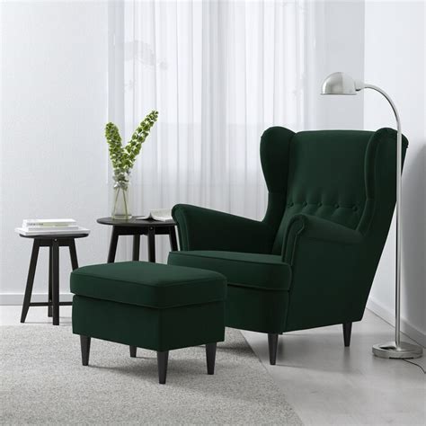 STRANDMON Wing chair, Djuparp dark green - IKEA