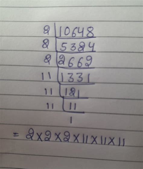 What is the prime fatorisation method of 10648 - Brainly.in