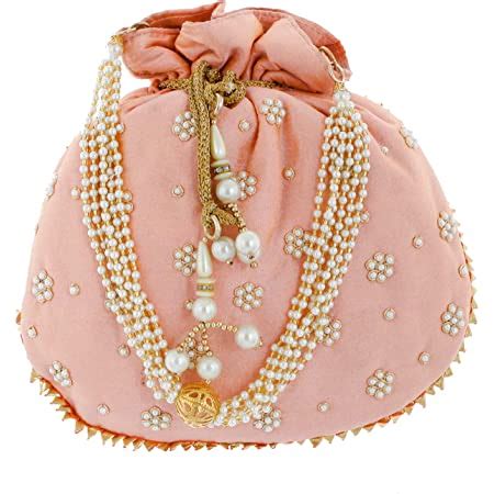 Kuber Industries Ethnic Clutch Silk Potli Batwa Pouch Bag with Beadwork ...