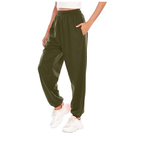 CFLVAEK Womens Sweatpants with Pockets Petite Solid Color Workout Pants ...