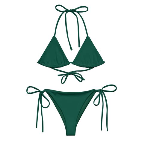 Emerald Green Two-piece Swimsuit Green Cute Bikini Set Emerald Green ...