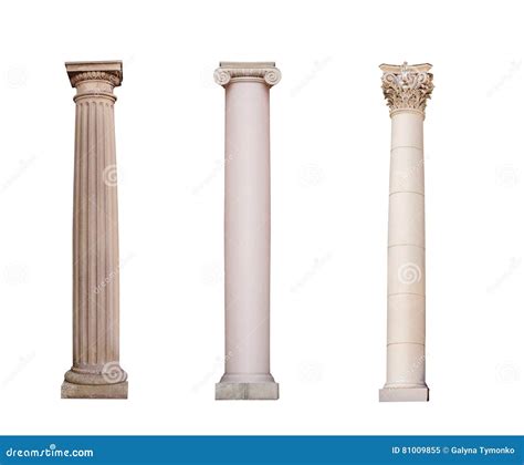 Ancient Columns of Ionic, Doric and Corinthian Ordo are Isolated Stock ...