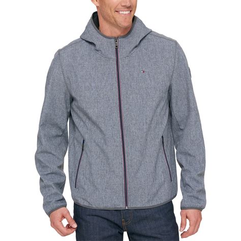 Tommy Hilfiger Mens Hooded Soft Shell Jacket, grey, Medium - Walmart.com