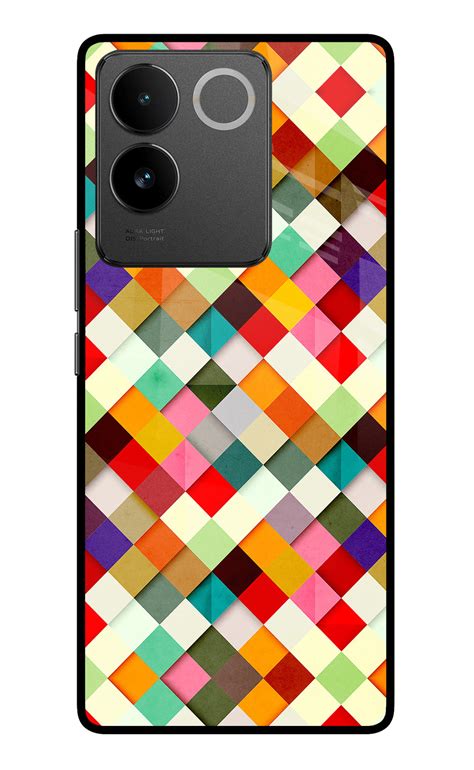 Buy Now Geometric Abstract Colorful Glass Case for Vivo T2 Pro 5G ...