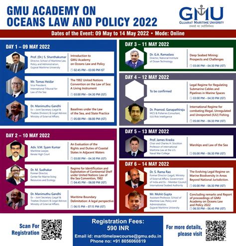 GMU ACADEMY ON OCEANS LAW AND POLICY [9-14 MAY, 2022]: REGISTER NOW!!