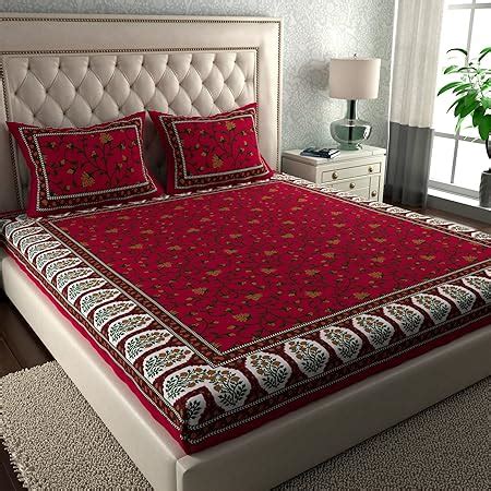 La Verne104 TC 100% Cotton Jaipuri Rjasathani Hand Print Bedsheet with ...