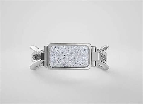 Openable 18K White Gold Ring with Princess Cut Diamonds JL PT 1032