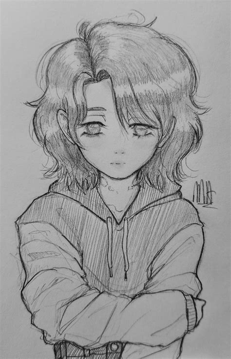 sad girl sketch created by me! pencil sketch short haired girl cute ...