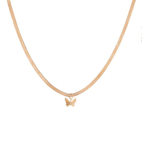 Bewitched Veronica Sleek Gold Chain Butterfly Charm Necklace – Joker ...