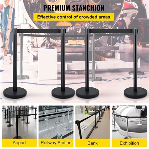 Buy VEVOR Crowd Control Stanchion, Set of 4 Pieces Stanchion Set ...