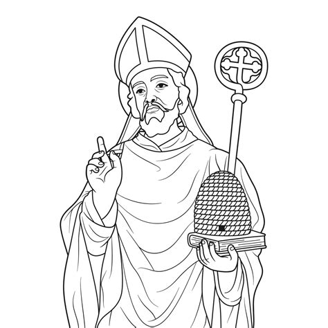 Saint Ambrose Bishop of Milan Vector Illustration Outline Monochrome 29329417 Vector Art at Vecteezy