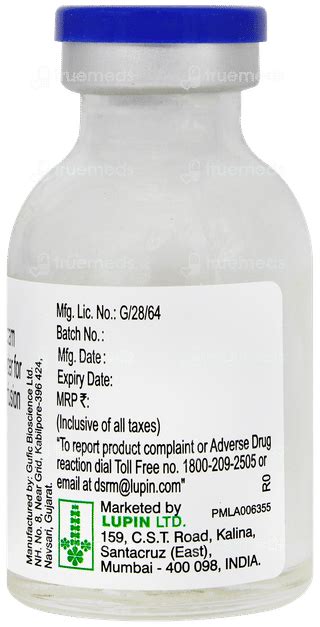 Zeftabac 2000500 Mg Injection 20 Ml - Uses, Side Effects, Dosage, Price ...