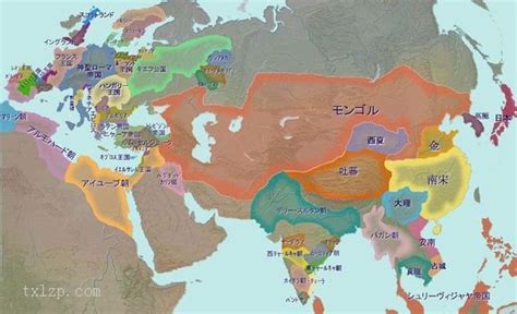 蒙古帝国扩张地图 日文版-历史地图网