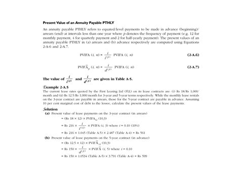 Present Value of an Annuity Payable PTHLY - Financial Management - Studocu