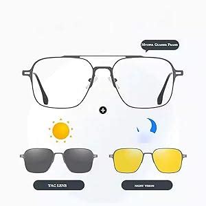 Buy Dervin 3 in 1 Magnetic Clip on Glasses for Men and Women | UV ...