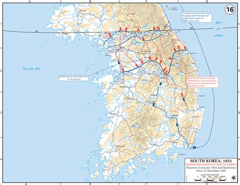 Map of the Korean War January 1951