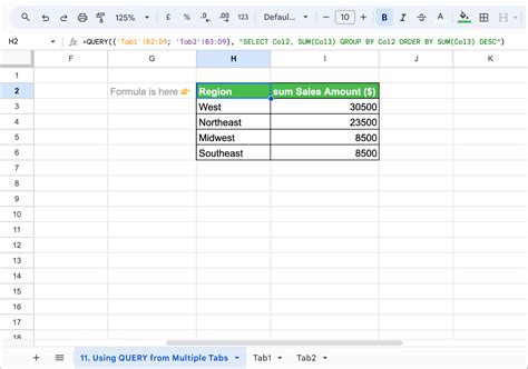 Query Function Google Sheets 的图像结果