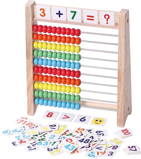 Flzoaveus Educational Abacus for Kids Math - 10 Row Wooden India | Ubuy