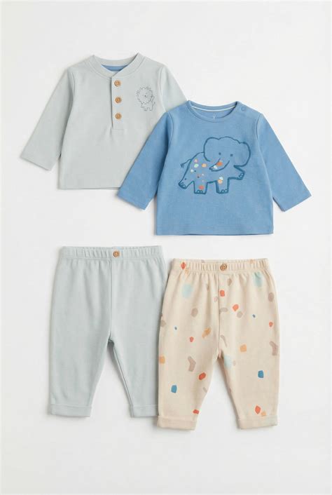 Mothercare Newborn Boys Savanna Summer Printed Full Sleeves 4-Piece Top ...