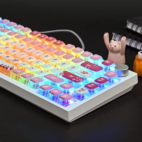 Buy Ussixchare Cat Paw Keycaps Cute Pudding Keycaps ASA Profile 60 ...