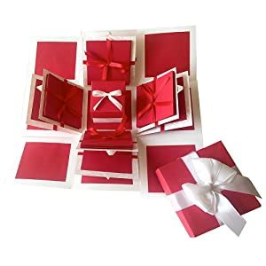 Crack of Dawn Crafts 3 Layered Romantic Explosion Box - Red Love (No ...
