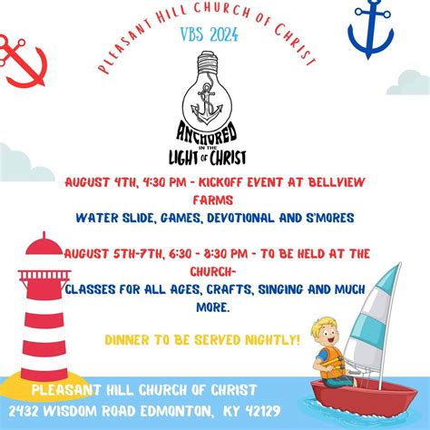 Pleasant Hill church of Christ presents VBS 2024: Anchored in the Light ...