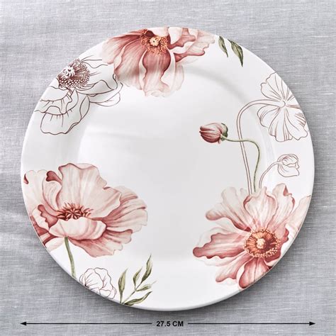 Buy Alora Blush Serenity Stoneware Floral Print Dinner Plate - 27.5 cm ...